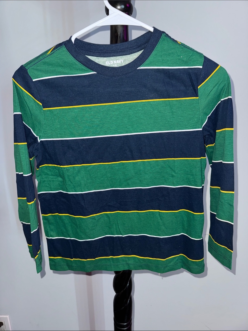 Old Navy Green, Navy & Yellow Striped Long-Sleeve Tee 1.T